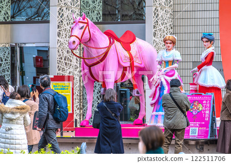 Yokohama cityscape in Japan during the Chinese New Year Festival in February. View of the Kannai Hall on Bashamichi Street and other areas on February 1, 2025 Yokohama cityscape in Japan during the Chinese New Year Festival in February. View of the Kannai Hall on Bashamichi Street and other areas on February 1, 2025 122511706