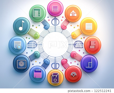 帶有各種數據的彩色圖標背景圖像 帶有各種數據的彩色圖標背景圖像 122512241