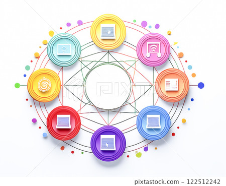 帶有各種數據的彩色圖標背景圖像 帶有各種數據的彩色圖標背景圖像 122512242