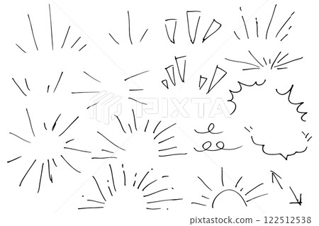 Handwritten lines drawn with a pen illustration material vector Handwritten lines drawn with a pen illustration material vector 122512538