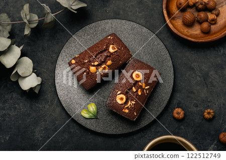 Homemade chocolate brownies with an adult feel Homemade chocolate brownies with an adult feel 122512749