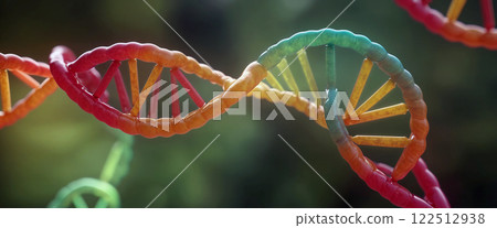 Illustrative depiction of nucleic acid double helix with connected nucleic acid molecules often called dna strand 122512938