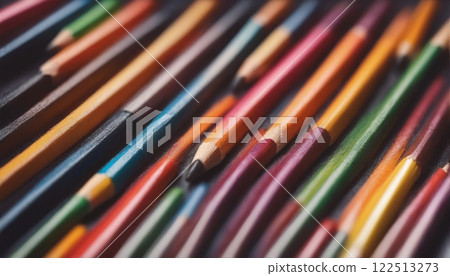 illustrative and colorful illustration of drawn crayons in bright colors 122513273