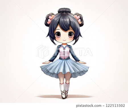 Chibi character: Ballerina girl image material 122513302