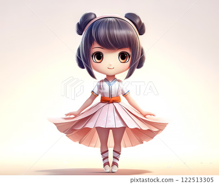 Chibi character: Ballerina girl image material 122513305