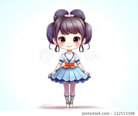 Chibi character: Ballerina girl image material 122513306