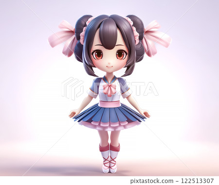 Chibi character: Ballerina girl image material 122513307
