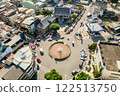 Aerial view of the roundabout of Nantou City in Nantou County, Taiwan 122513750
