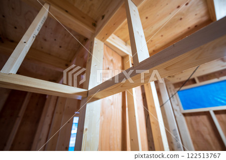 Structure of a wooden two-story house 122513767
