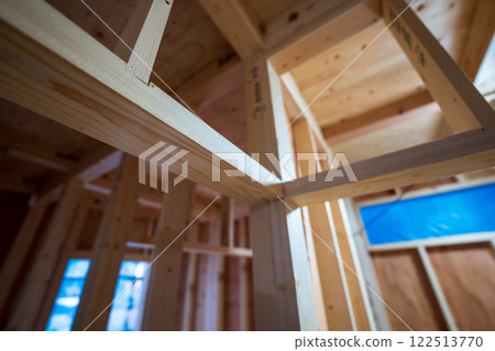 Structure of a wooden two-story house 122513770