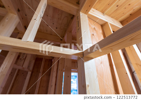 Structure of a wooden two-story house Structure of a wooden two-story house 122513772