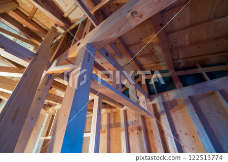 Structure of a wooden two-story house Structure of a wooden two-story house 122513774