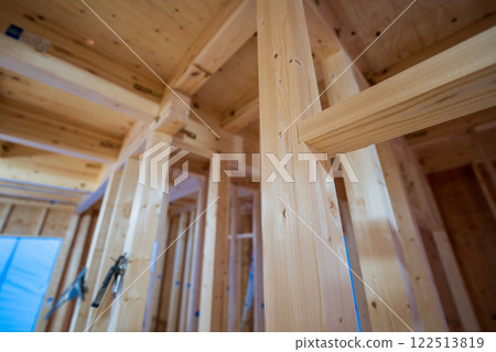 Structure of a wooden two-story house Structure of a wooden two-story house 122513819