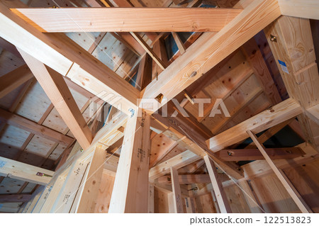 木製兩層房屋的結構 木製兩層房屋的結構 122513823