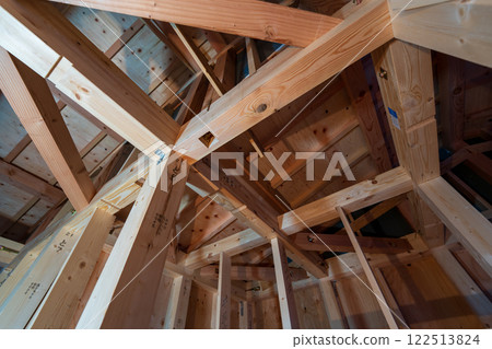 Structure of a wooden two-story house 122513824
