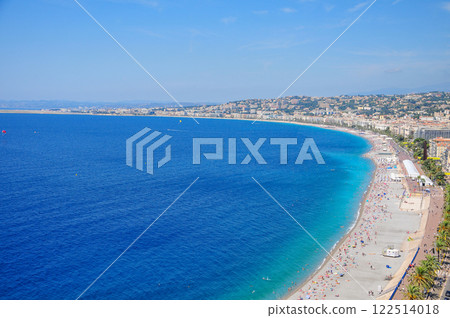 A beautiful coastal view from an observation deck in Nice, France A beautiful coastal view from an observation deck in Nice, France 122514018