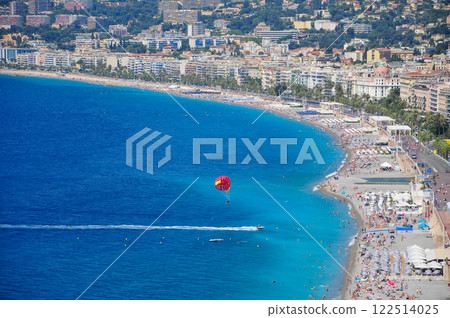 A beautiful coastal view from an observation deck in Nice, France A beautiful coastal view from an observation deck in Nice, France 122514025