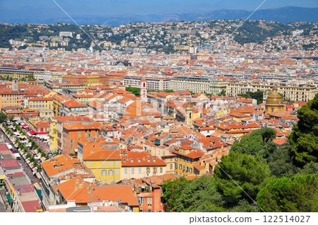 A beautiful coastal view from an observation deck in Nice, France 122514027
