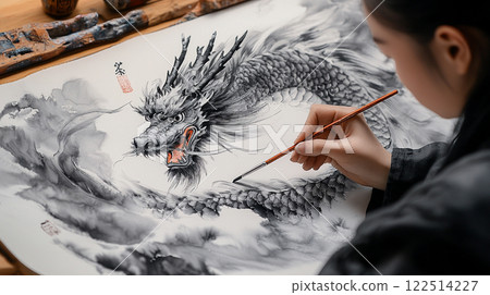 Dragon Ink Painting 122514227
