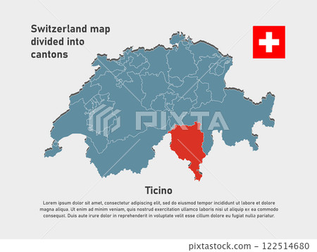 Vector map Switzerland - Canton of Ticino 122514680