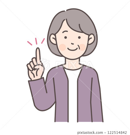 Senior female pointing Senior female pointing 122514842