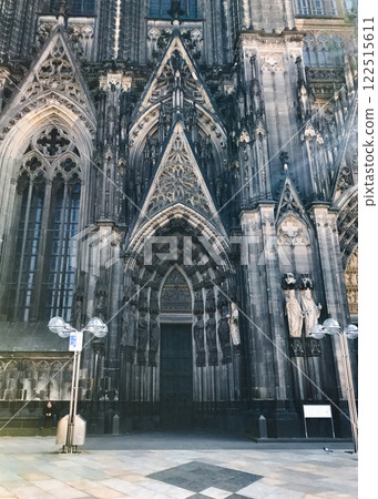 Cathedral in Cologne. The cathedral is very old and has a lot of detail 122515611