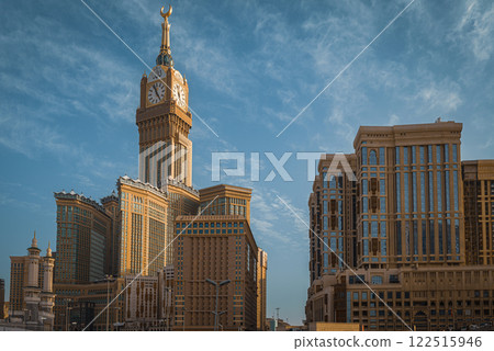 Abraj Al Bait Clock Tower in Mecca, Saudi Arabia Iconic Islamic Landmark Abraj Al Bait Clock Tower in Mecca, Saudi Arabia Iconic Islamic Landmark 122515946