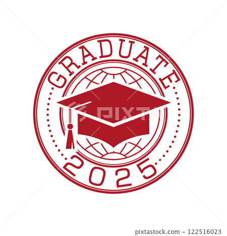 Graduate 2025 with a graduation cap. Vector illustration for design and theme design 122516023