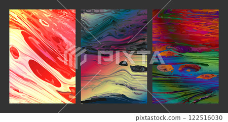 Colored marble pattern. The texture of cracks on the surface. The illusion of liquid art. Interior design, paintings, covers and creative ideas 122516030