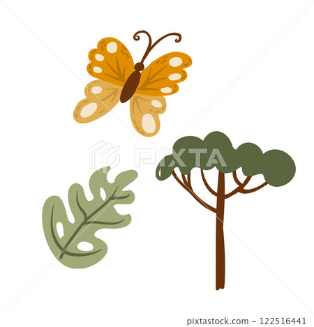 Minimalistic illustration of a safari theme 122516441