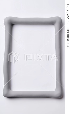 A rectangular frame sits against a white gray abstract background, providing an empty space for quotes or artistic expressions. Ideal for showcasing creativity. Generative AI A rectangular frame sits against a white gray abstract background, providing an empty space for quotes or artistic expressions. Ideal for showcasing creativity. Generative AI 122516483