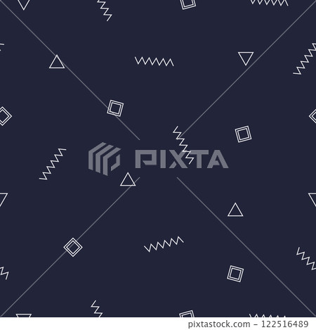 Textile motif seamless pattern. Abstract line shape geometric motif basic pattern continuous background. Man shirt all over print block.  122516489