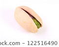Pistachio, one grain, white background, close-up 122516490
