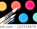 brushes for painting and watercolor paints 122516674