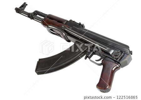 AK 47 assault rifle on white AK 47 assault rifle on white 122516865