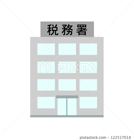 Simple illustration of the tax office exterior Simple illustration of the tax office exterior 122517018