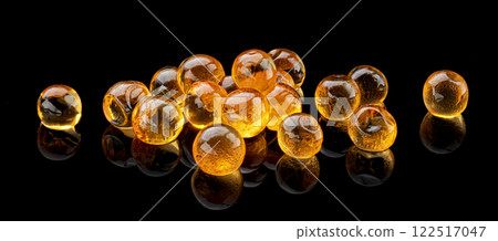 Red caviar isolated on black background, premium salmon caviar close-up, full depth of field, macro Red caviar isolated on black background, premium salmon caviar close-up, full depth of field, macro 122517047