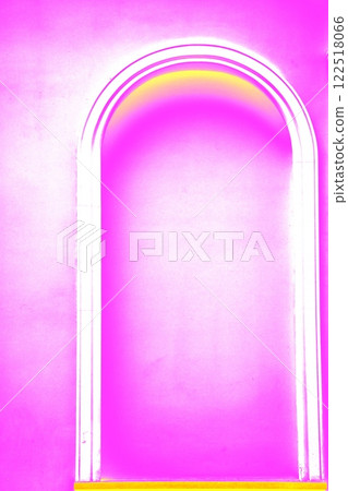 False window in a plastered wall, altered color scheme, architectural background in pastel colors. False window in a plastered wall, altered color scheme, architectural background in pastel colors. 122518066