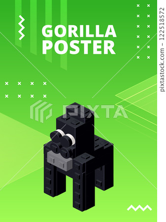 Gorilla poster for print and design. Vector Gorilla poster for print and design. Vector 122518572