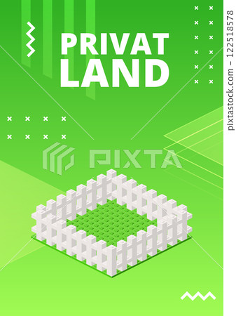 Privat land poster for print and design. Vector 122518578