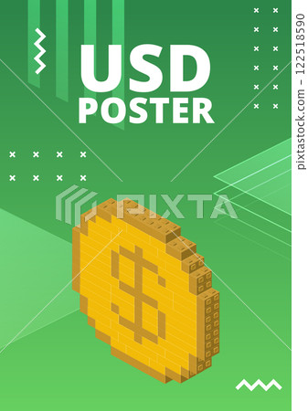 USD poster for print and design. Vector USD poster for print and design. Vector 122518590
