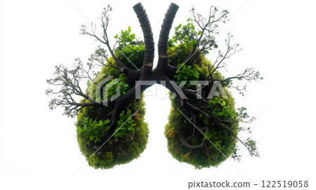 A pair of lungs with trees growing out of them 122519058