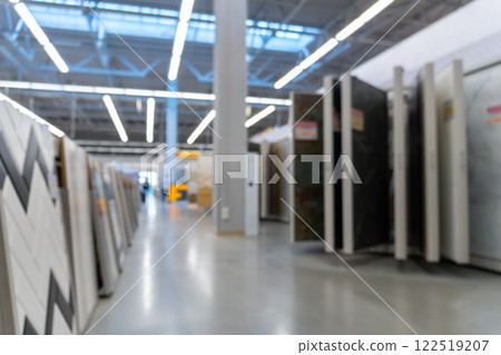 Blurred defocused image of modern store interior. Blurred defocused image of modern store interior. 122519207