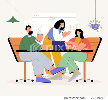 Business Meeting. Business illustration. Business Discussion Concept. Business Meeting. Business illustration. Business Discussion Concept. 122519263