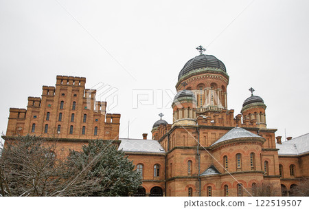 Chernivtsi National University Three Hierarchs Church in winter, Ukraine. 122519507