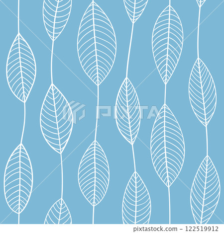Seamless outline leaves pattern. Trendy fashion print Seamless outline leaves pattern. Trendy fashion print 122519912