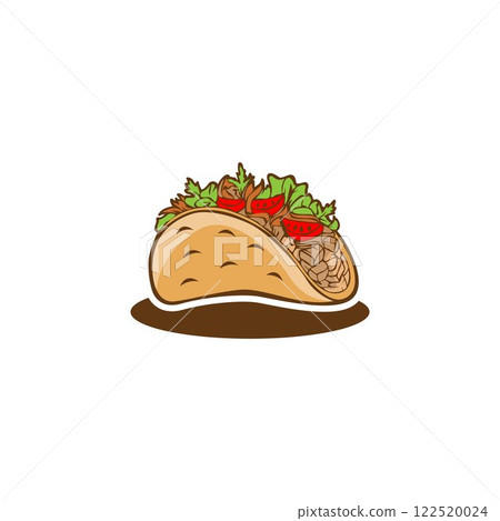 Mexico Traditional Food Tacos. Tacos Vector Design Illustration. 122520024