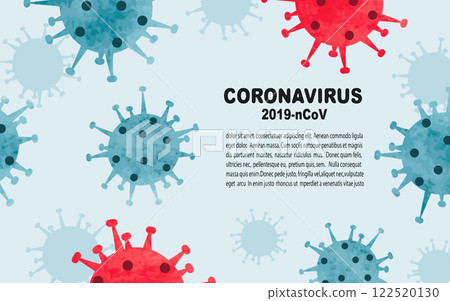 Coronavirus (2019-nCoV) background. Watercolor virus Covid 19 vector illustration 122520130
