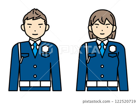 年輕的男性和女性保全人員 122520719