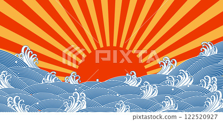 Wave, radiation, Japanese style, auspicious 122520927